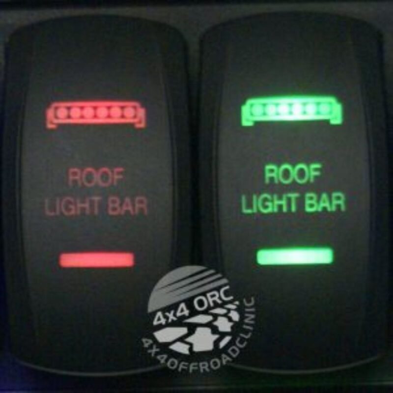 Roof LED Light Bar Laser Etched Rocker Switch