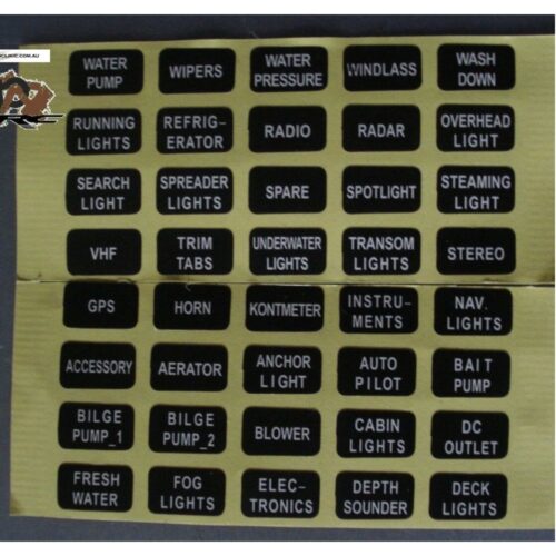 Black Small Format fuse Label Kit 40 Labels Suit Blade Fuse Block