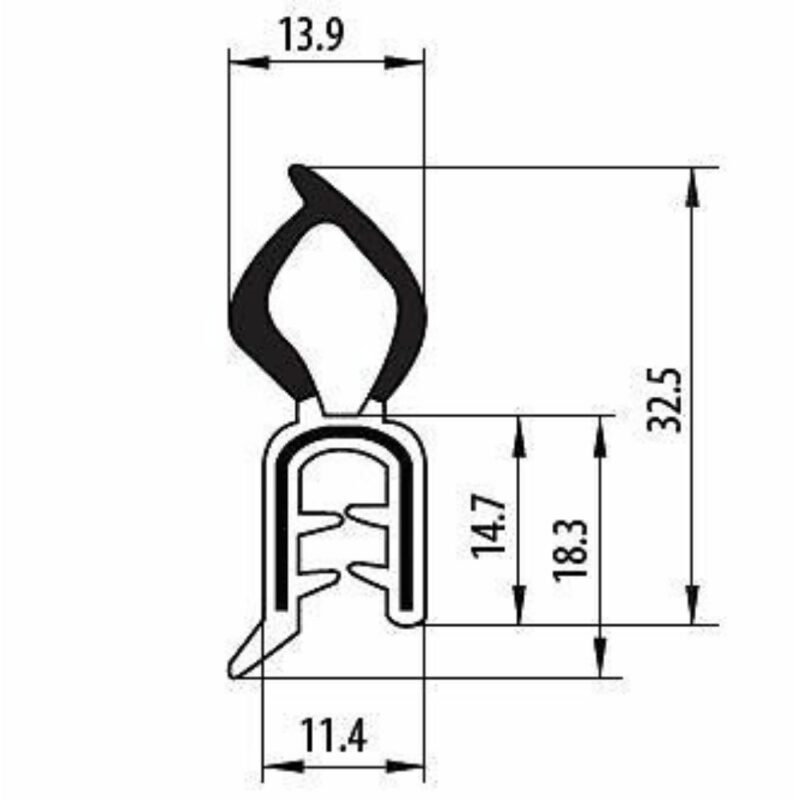 Pinchweld Door Seal Rubber Seal Toolbox Car Van Boot Seal 002 By The Meter - Image 2
