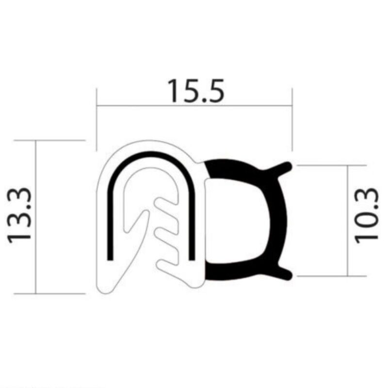 Pinchweld Rubber Seal Toolbox Car Van Boot Seal Edge 053 By The Meter - Image 2