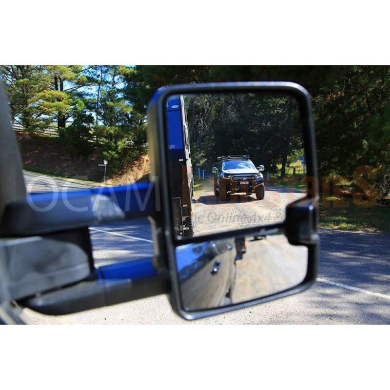 Extendable Towing Mirrors For Holden Colorado 7 Trailblazer In Chrome With Orange Indicators - Image 5