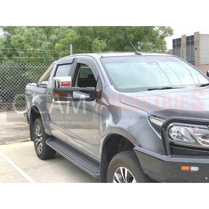 Extendable Towing Mirrors For Holden Colorado 7 Trailblazer In Chrome With Orange Indicators - Image 4