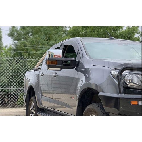 Extendable Towing Mirrors For Holden Colorado 7 Trailblazer In Chrome With Orange Indicators