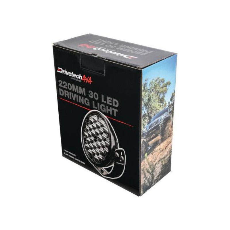 Drivetech 4X4 DT-DR220 220mm Round LED Driving Light Black - Image 3