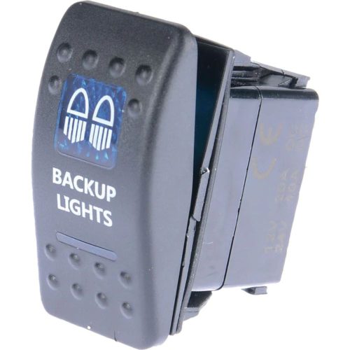 Drivetech 4x4 Rocker Back Up Lights Switch On Off SPST 12 or 24V Blue Illumination