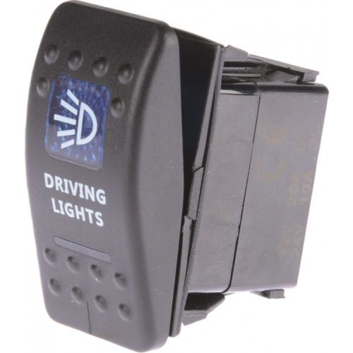 Drivetech 4x4 Rocker Driving Light Switch On Off SPST 12 or 24V Blue Illumination