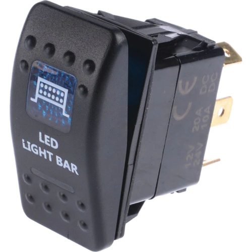 Drivetech 4x4 Rocker Light Bar Switch On Off SPST 12 or 24V Blue Illumination