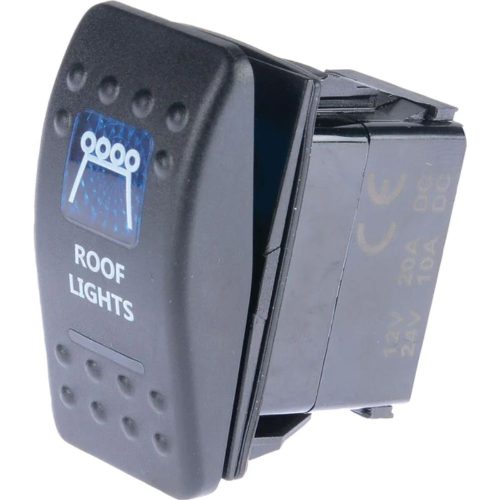 Drivetech 4x4 Rocker Roof Lights Switch On Off SPST 12 or 24V Blue Illumination
