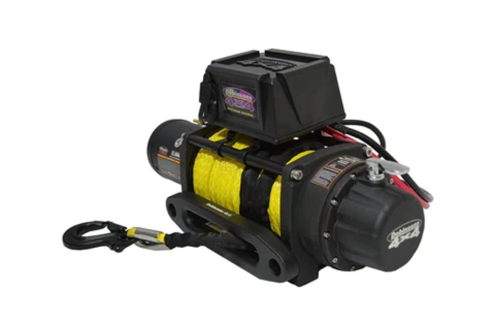 Dobinsons 4×4 12V Electric Winch 12000 LBS Capacity With Synthetic Rope HAWSE Fairelead And Remote Control EW80-3815S