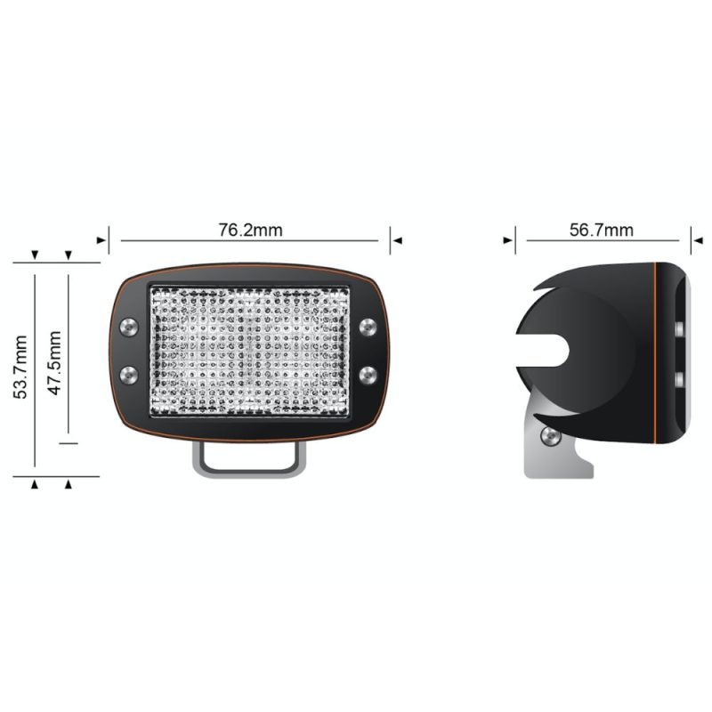 STEDI 10W Mini V2 LED Amber Flood Light - LEDMINI-10W-AMBER - Image 4