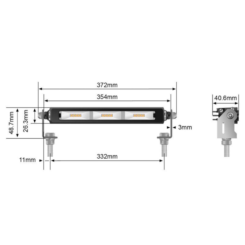 STEDI MICRO V2 13.9 Inch 24 LED Flood Light (2700K) - LEDMICRO-36W-AMBER - Image 3
