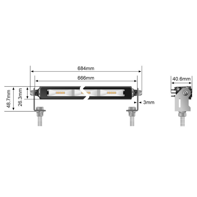 STEDI MICRO V2 26 Inch 48 LED Flood Light (2700K) - LEDMICRO-72W-AMBER - Image 3