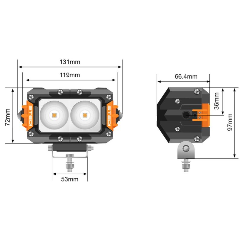 STEDI ST3301 PRO 4.6 Inch 2 LED Work Light - LED3301-PRO-2L - Image 4