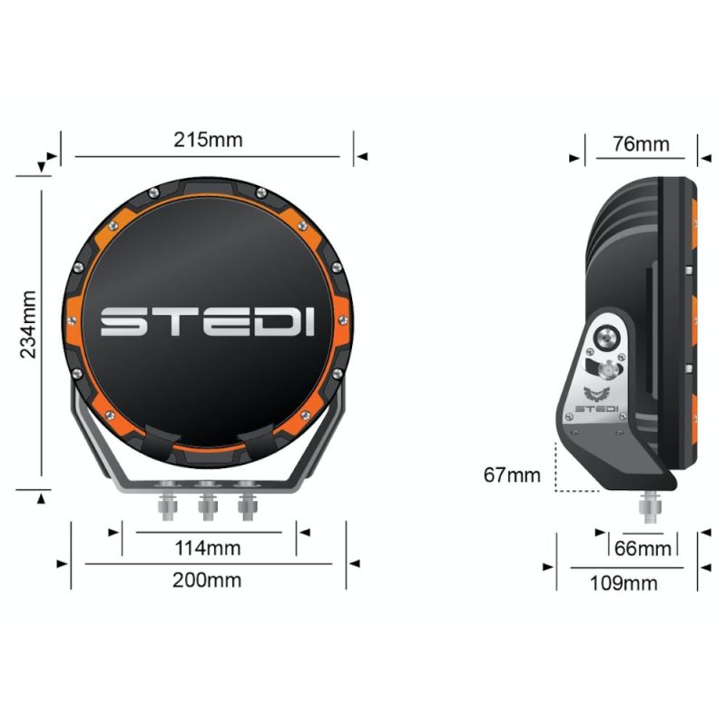 STEDI Single TYPE-X PRO Driving Light - SNGL-1X-XPRO - Image 4