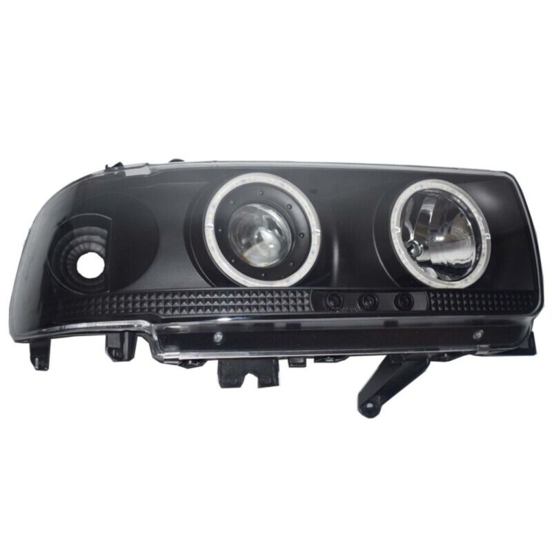 Smoke Angel Eye Pair Head Lights LED For Toyota Landcruiser 80 Series Halo Projector AU - Image 2