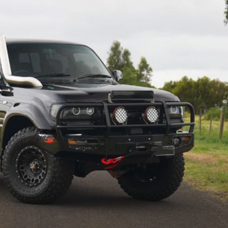 Smoke Angel Eye Pair Head Lights LED For Toyota Landcruiser 80 Series Halo Projector AU - Image 5