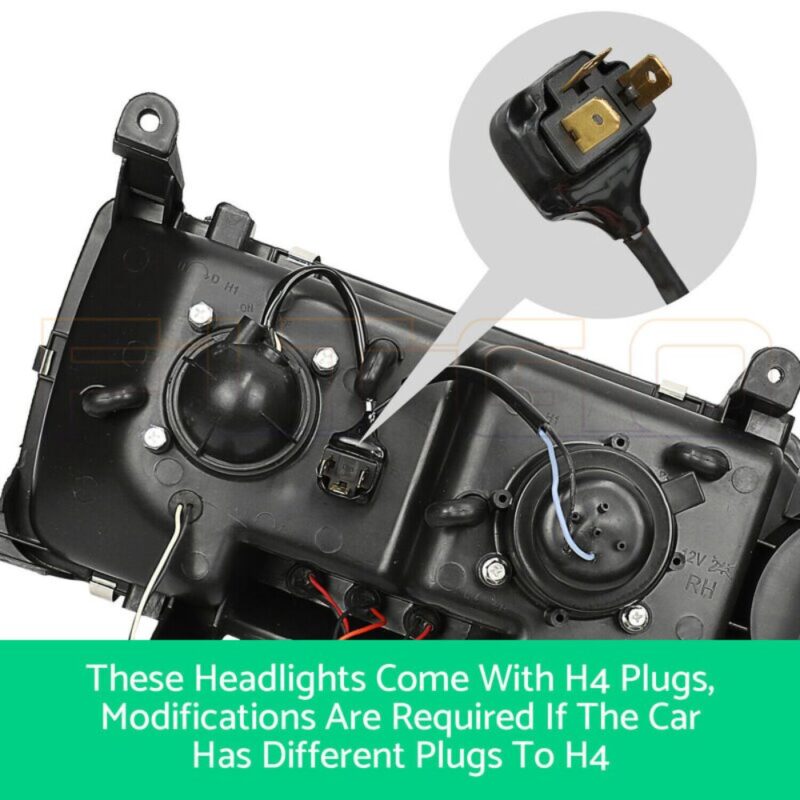 Smoke Angel Eye Pair Head Lights LED For Toyota Landcruiser 80 Series Halo Projector AU - Image 6