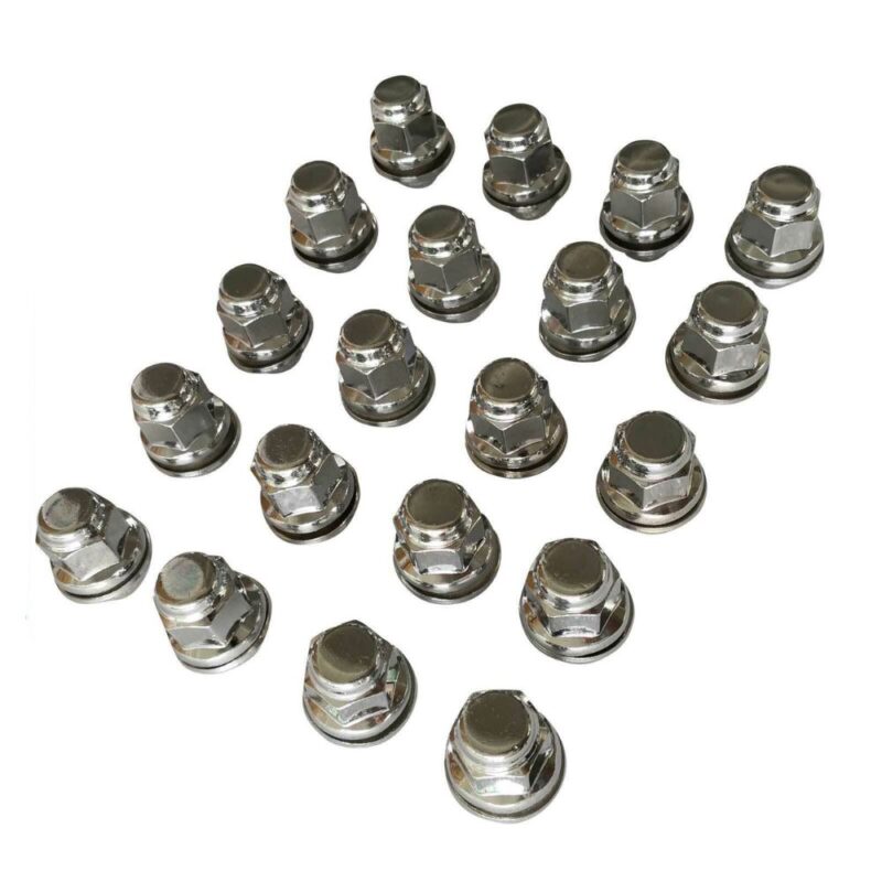 24pc Chrome Wheel Nuts For Toyota Hilux KUN26R 12mm x 1.5 Alloy Wheels With Washer