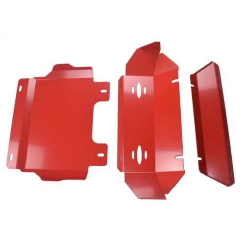 3 Pcs Bash Plate Set Sump Guard For Toyota Hilux N80 SR SR5 2015-2021 Revo Red