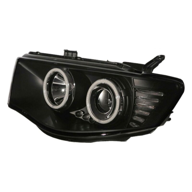 Black Ultra LED Angel Eyes Projector Headlights For 2006-2015 Mitsubishi Triton - Image 2