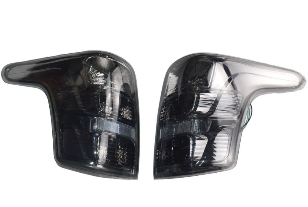 Pair Tail Lights Lamps Black For Mitsubishi Triton MQ 04/2015 -ON
